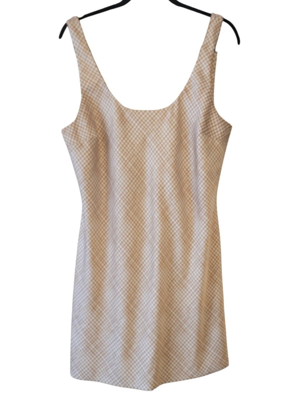 Abercrombie & Fitch Tan &‎ White Sleeveless Satin Dress Size Large